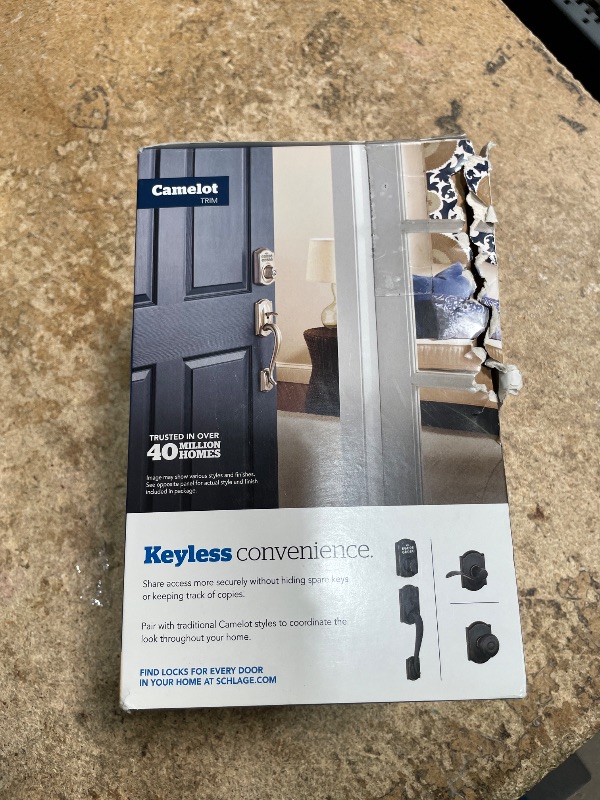 Photo 1 of **MISSING SOME PIECES** Schlage Electronic Keypad Deadbolt Lock, Camelot Trim, Aged Bronze
