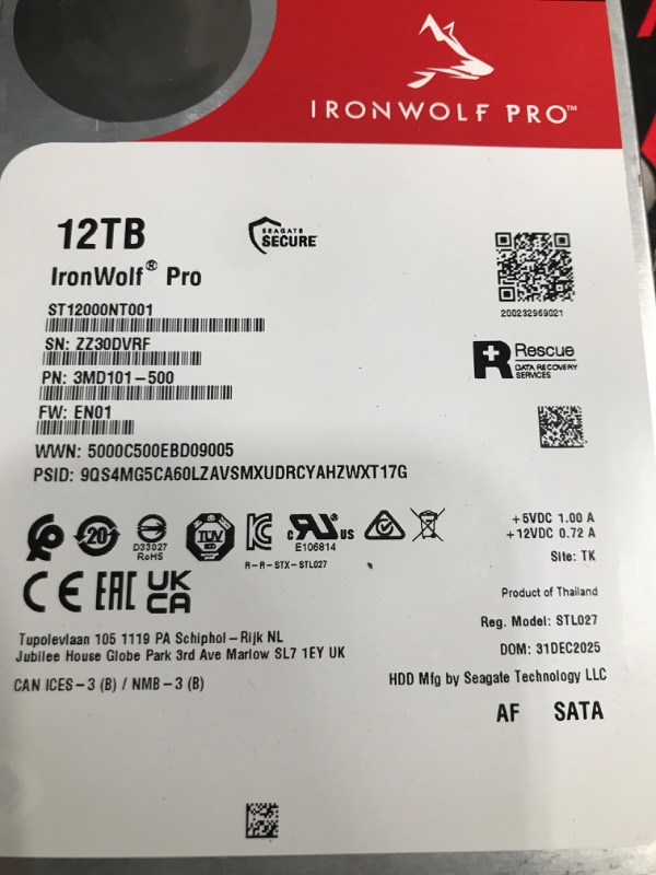 Photo 1 of *****Parts Only***** Seagate IronWolf Pro 12TB Internal HDD