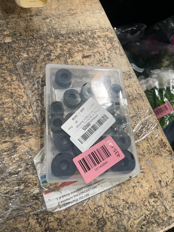Photo 1 of 20 Pack Thick Rubber Washers - Round & Flat Spacers, 4 Sizes, Black Rubber Bushings