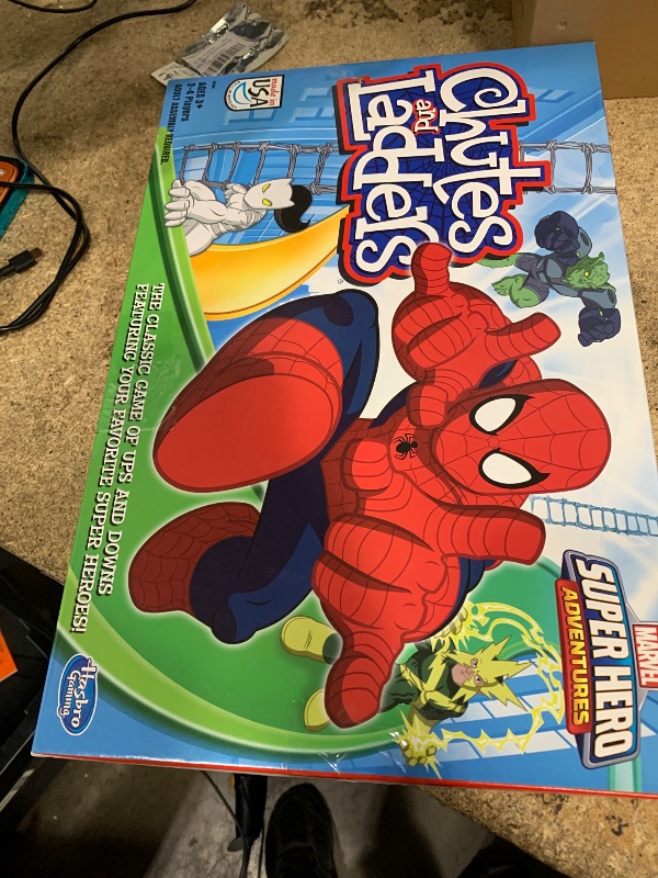 View 2 of (USED & MISSING PARTS)
Hasbro Gaming Chutes and Ladders: Marvel Spider-Man Edition Board Game for Kids 2-4 Players, Preschool Games, Easter Gifts for Boys and Girls, Ages 3 and Up (Amazon Exclusive)