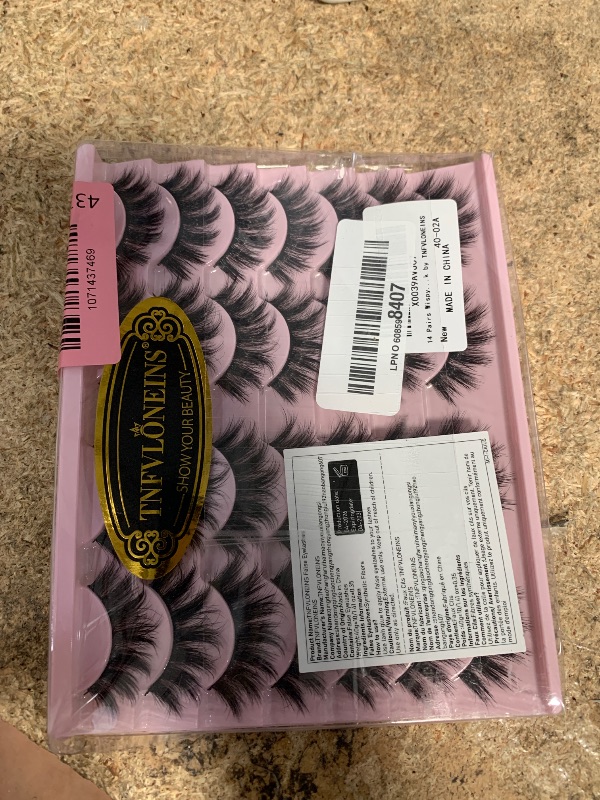 Photo 1 of 14 Pairs Wispy Mink Lashes False Eye Lashes Natural Look 5D Volume 16mm Fake Eyelashes Pack by TNFVLONEINSi