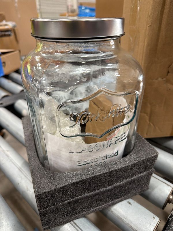 View 2 of **Stock Pic for Reference**NETANY 1 Gallon Square Glass Pitcher with Lid