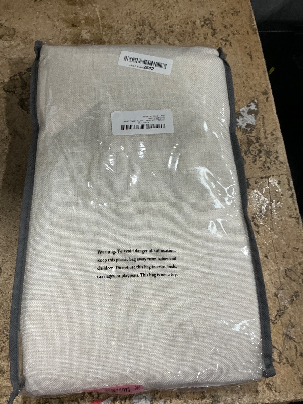 Photo 1 of 100% Blackout Linen Textured Sliding Door Curtains, 100"W x 90"L, Cream