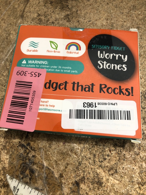 Photo 1 of **missing one** Fidget Toys Adults Sensory Stone: 8 Pack Textured Worry Stones for ADHD Kids Calming Down-Soothing Sensory Toys for Anxiety Relief-Mini Desk Toys for Calm Down-Student Classroom Prizes Fidget Toys
