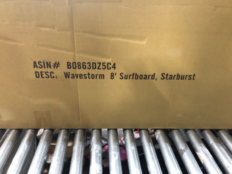 Photo 1 of ***FACTORY SEALED - OPENED FOR INSPECTION***   ***TRUCK/TRAILER PICKUP ONLY*** WAVESTORM Classic Soft Top Foam 8ft Surfboard Surfboard for Beginners and All Surfing Levels Complete Board Set Including Accessories Leash and Fins,Burst,8 Feet x 22.5 Inch x 