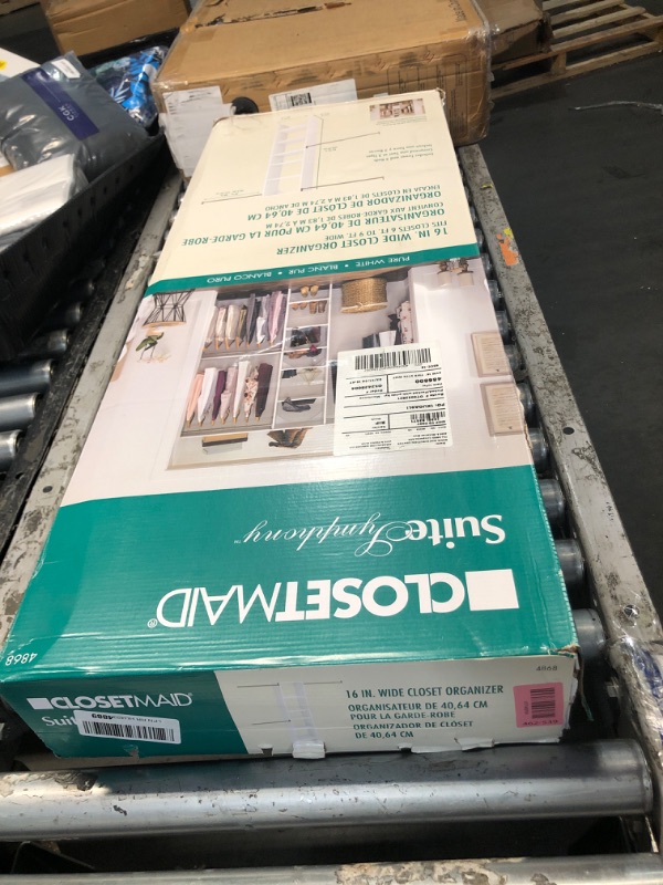Photo 1 of ***FACTORY SEALED - OPENED FOR INSPECTION***   ClosetMaid SuiteSymphony Small Closet Organizer Starter Kit with Tower and 3 Hang Rods, Shelves, Adjustable, Customizable Wardrobe Organizer System, Reach-In or Walk-In Closets, Pure White