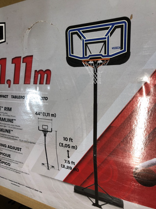 Photo 1 of ***MISSING PARTS***
Lifetime Portable Basketball Hoop 90114 44-inch Polycarbonate Backboard System