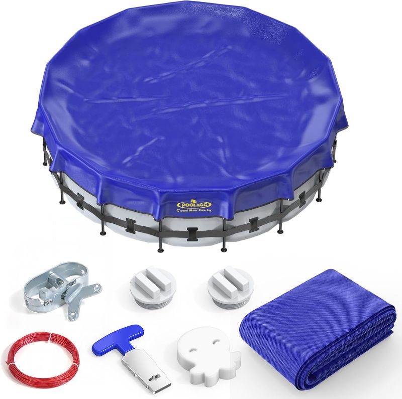 Photo 1 of 
POOLACC Pool Covers for Above Ground Pools - 18 ft Round Winter Pool Cover, Extra Durable Cold- and UV-Resistant Heavy-Duty Swimming Pool Cover for Winterizing
Style:Cover