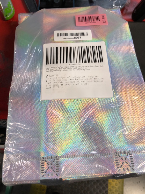 Photo 1 of ?18-Pack Shiny Color? Reusable Gift Bags with Handles, Bulk Goodie Bags for Easter, Baby Shower,Kids Birthday, Party Favors, Wedding, Holiday Goodie | 8x4x10 Inches | 18 Premium Shiny Color Bag | Eco-Friendly