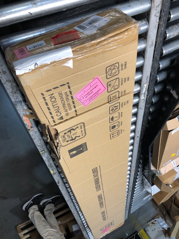 Photo 1 of ***FACTORY SEALED - OPENED FOR INSPECTION***   ***TRUCK/TRAILER PICKUP ONLY***  ROYMELO 36x80 Inch Glass Sliding Barn Door Slab and 6.6ft Hardware Kit Included, 5 Frosted Glass, LVL Wood Panel Covered with White Water-Proof Scratch-Proof PVC Surface, Simp