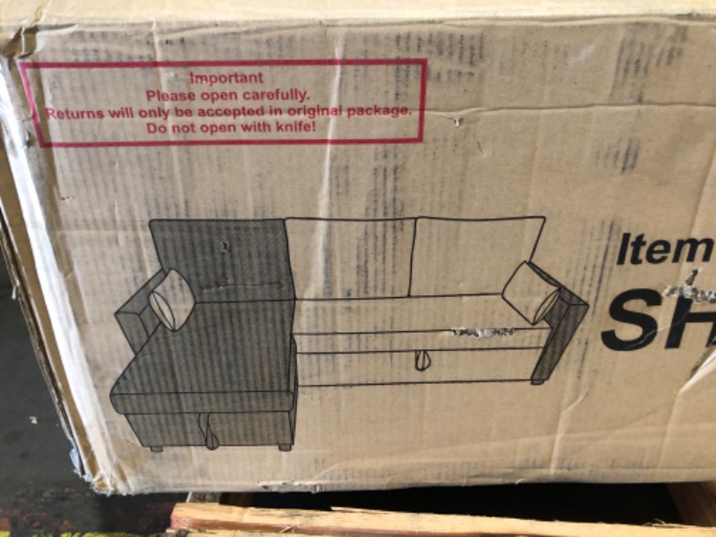 Photo 1 of ***FACTORY SEALED - OPENED FOR INSPECTION***     ***TRUCK/TRAILER PICKUP ONLY***    Convertible L Shaped Sleeper Sofa Bed with Storage Chaise   2 boxes 