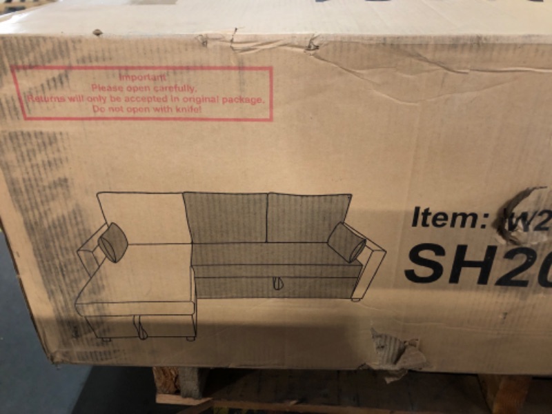 Photo 1 of ***FACTORY SEALED - OPENED FOR INSPECTION***     ***TRUCK/TRAILER PICKUP ONLY***    Convertible L Shaped Sleeper Sofa Bed with Storage Chaise   2 boxes 