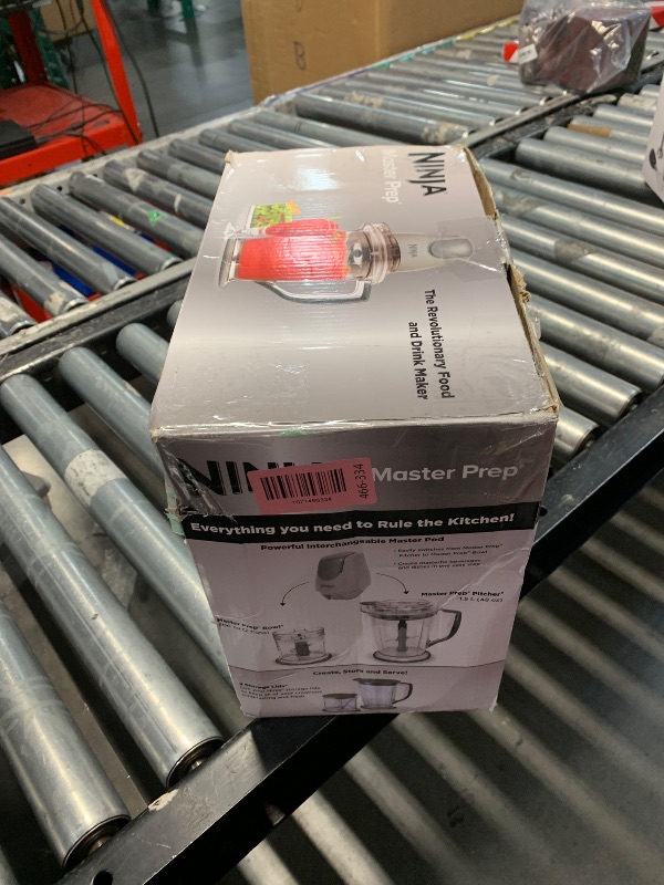 Photo 1 of ***MISSING PARTS***
Ninja QB900B Master Prep Food Processor Blender with 48 oz Pitcher & 16 oz Chopping Bowl, Perfect for Frozen Blending & Chopping, 400 Watts, Dishwasher Safe, Countertop, Grey