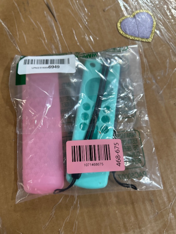 Photo 1 of (2 Pack) ONEBOM Silicone TV Remote Cover Case, Anti Slip Silicone Protective Control Case Cover with Lanyard?Glow Pink&Sky Blue?