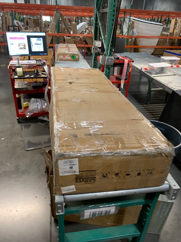 Photo 1 of **TRUCK OR TRAILER PICKUP ONLY, PARTS ONLY**
GarveeHome Queen Size Bed Frame with Storage Drawers, Corduroy Upholstered Platform Bed with Wingback and Tufted Headboard, No Box Spring Needed, Beige