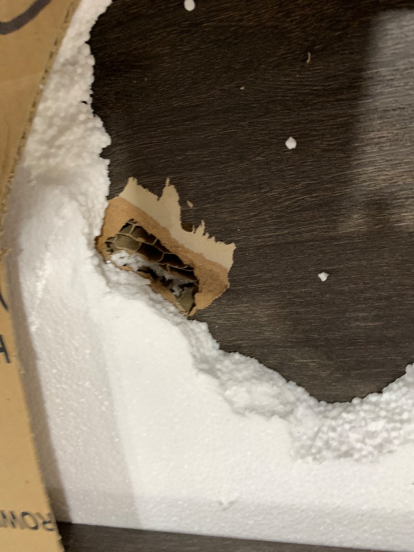 Photo 1 of ***DAMAGED - SEE NOTES/PICTURES***
Henn&Hart Fluted TV Stand for TVs up to 75" with 2 Concealed Ribbed Storage Cabinets and Adjustable Shelves for Living Room, Family Room, or Office, Rich Brown