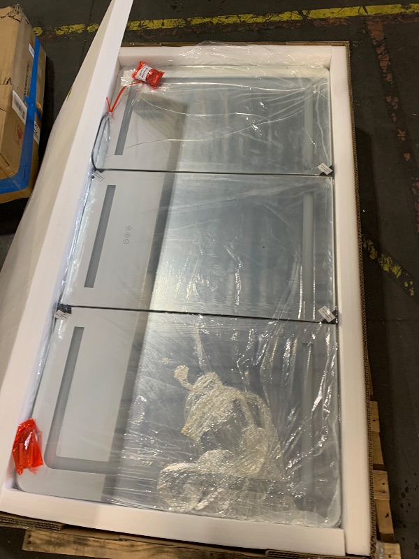 Photo 1 of ***DAMAGED - SEE NOTES/PICTURES***
60''x32'' LED Bathroom Mirror Cabinet with Lights, Wall Mounted or Recessed Medicine Cabinet, Dimmable Front& Anti-Fog, Adjustable Shelves, Modern Aluminum Storage Cabinet (60x32 in | 3 Doors)