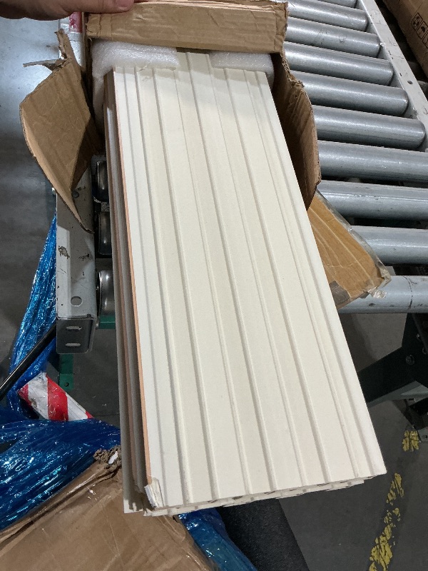 View 4 of ***DAMAGED - SEE NOTES/PICTURES***Dowell 3D Slat Wall Panels, Oak Color Wood Grain Pattern,Fluted Panels for Wall,Wall Decor Panels Noise Reduction (9001 4812 12 Oak Natural 48"H)