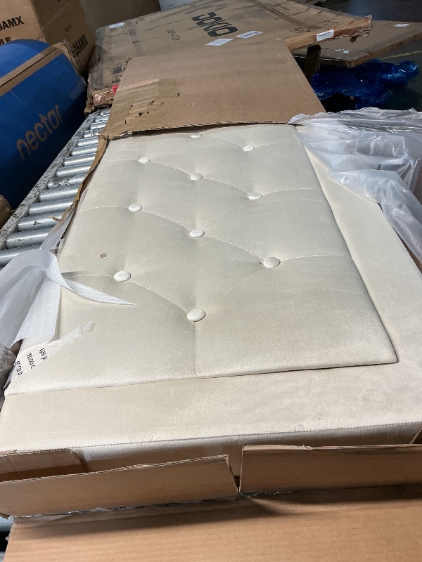 Photo 1 of ***PARTIAL SET***
CXVX Queen Size Platform Bed Frame with Upholstered Velvet Button Tufted Headboard, Mattress Foundation with Wooden Slat Support, No Box Spring Needed, Easy Assembly, Noise Free, Beige