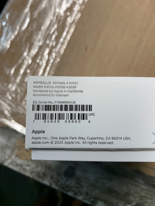 Photo 1 of ***DAMAGED - SEE NOTES/PICTURES***Apple AirPods 4 Wireless Earbuds, Bluetooth Headphones, with Active Noise Cancellation, Adaptive, Transparency Mode, Personalized Spatial Audio, USB-C Charging Case, Wireless Charging, H2 Chip