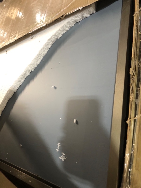 Photo 1 of *****TRUCK PICKUP***LOAAO 84X32 Inch Brushed Nickel Bathroom Mirror, Rounded Rectangle Silver Metal Frame Mirror, Brushed Nickel, Anti-Rust, Hangs Horizontally or Vertically