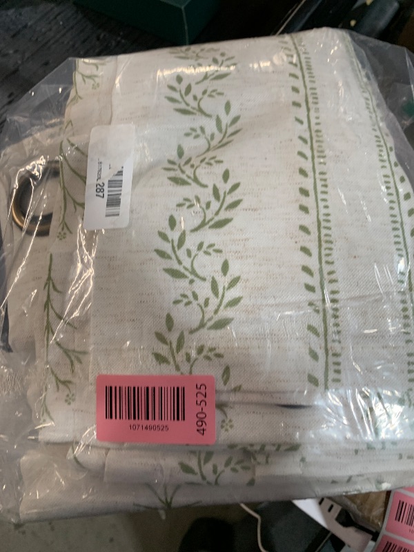 Photo 1 of  Green Curtains Spring Leaf Floral Print Cottage Core Botanical Curtains for Living Room Light Filtering Curtain 84 Inch Long for Farmhouse Rustic, Each 52 Inch Wide, 2 Panels Set