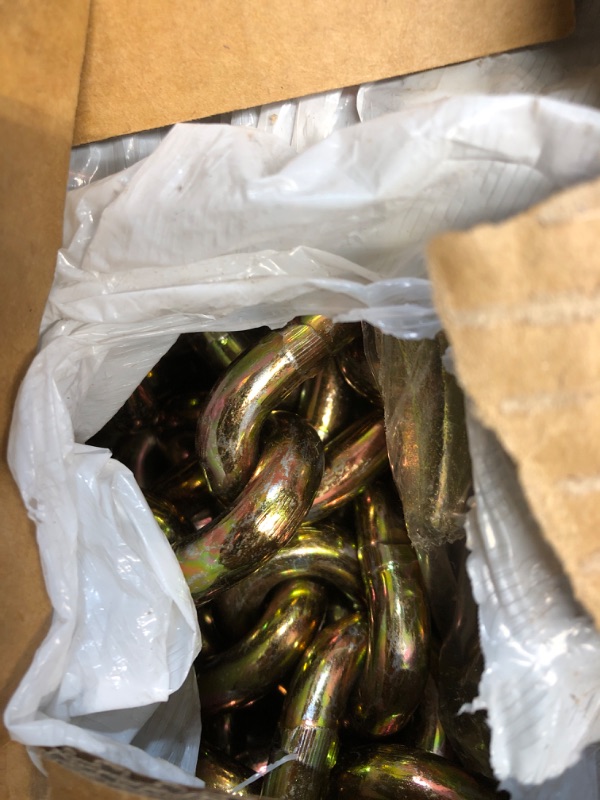 Photo 1 of *****STOCK PHOTO FOR REFERENCE****EASYBERG Grade 70 3/8" x 20' Transport Chain with Clevis Grab Hooks, DOT Approved Heavy Duty Yellow Zinc Plated Tie Down Transport Binder Chain 4 Packs 6,600 lbs WLL for Truck, Trailer, Equipment
