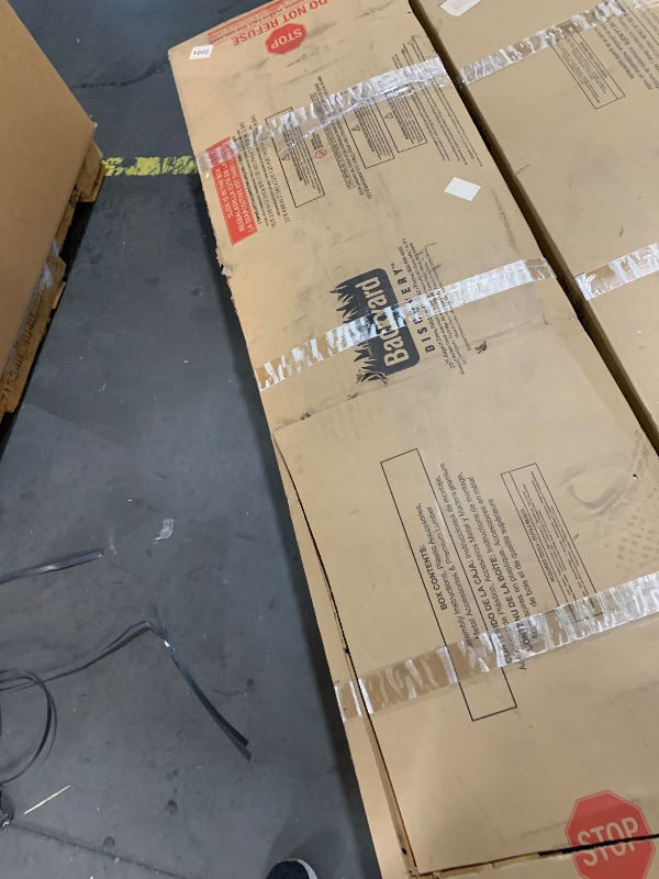 Photo 1 of ***FACTORY SEALED - OPENED FOR INSPECTION******TRUCK/TRAILER PICKUP ONLY***Backyard Discovery Buckley Hill Cedar Wood Swing Set with Wave Slide, Play Deck, Rock Wall Ladder, Belt Swings, Chalkboard, Canopy Roof, Outdoor Playset