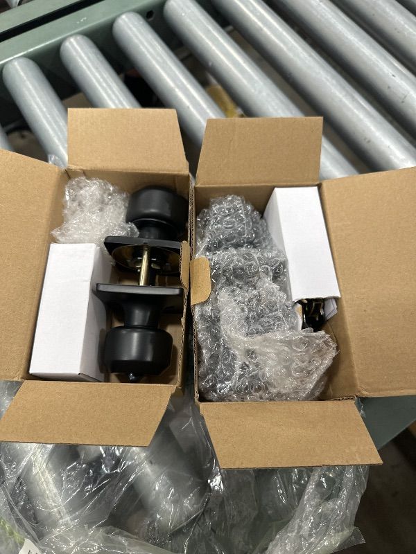 Photo 1 of *** PARTIAL SET *** Goldenwarm Matte Black Door Knobs Interior, Bedroom Door Knob Bathroom, Interior Door Knobs Privacy Modern Door Knob 8 Pack