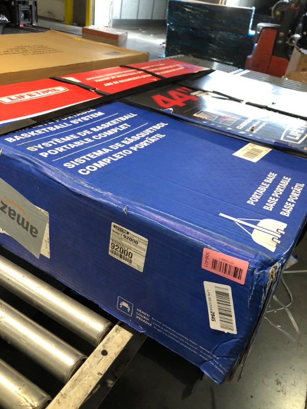 Photo 1 of ***MISSING PARTS***
Lifetime NBA League Edition Portable Basketball Hoop, Adjustable Height 7.5-10 Ft, 44 Inch Shatterproof Fusion Backboard, Base with Wheels