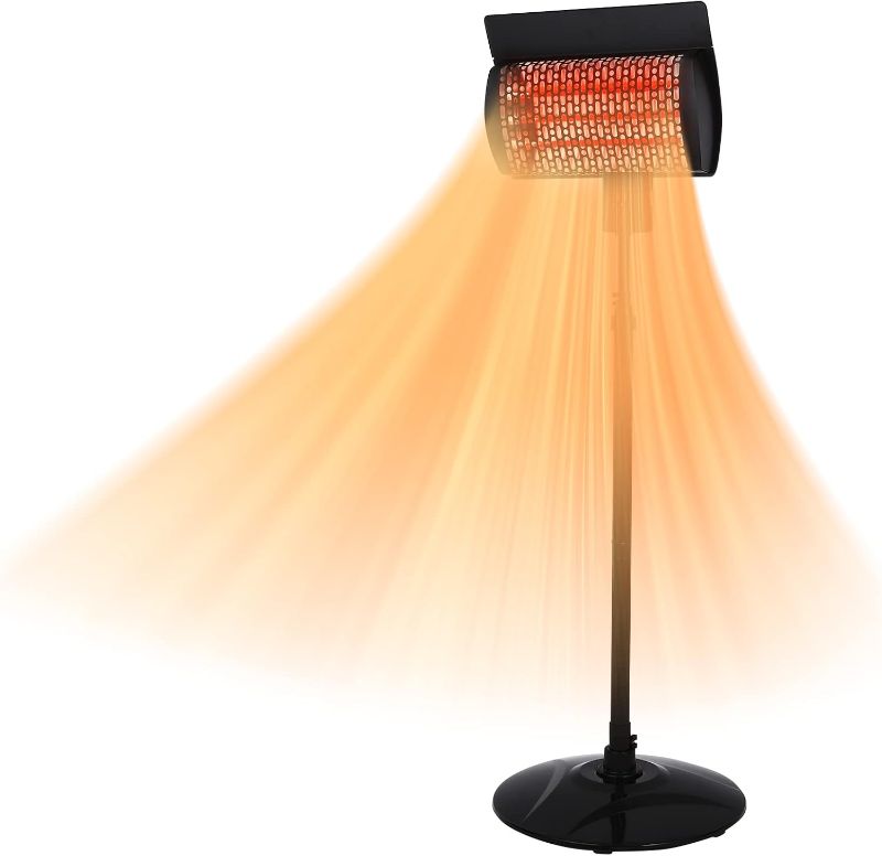 Photo 1 of ***STOCK PHOTO FOR REFERENCE ONLY*** Outdoor Patio Heater, Electric Outdoor Heater, 1500W Outdoor Space Heater with Digital Panel,12H timer, Adjustable Height Electric Patio Heater