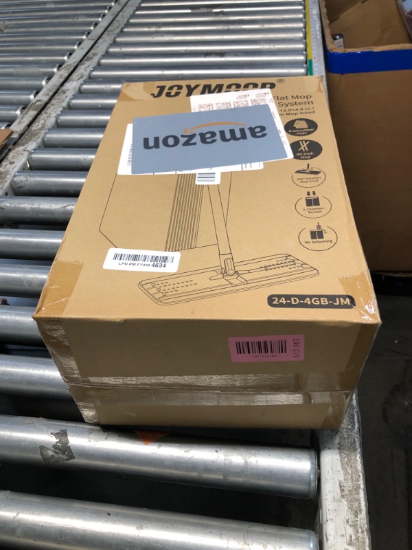 Photo 1 of ***MISSING MOP PADS**
JOYMOOP Mop and Bucket Set, Flat Mops for Floor & Wall Cleaning, Commercial & Household Use, Hardwood Floor Mop with Long Handle & 4 Microfiber Pads