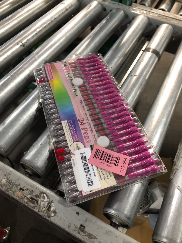 Photo 1 of [24 Pens - Vivid Pink Ink] Think2 Retractable Gel Pens. (24 Pink) Fine Point (0.5mm) Rollerball Pens with Comfort Grip.