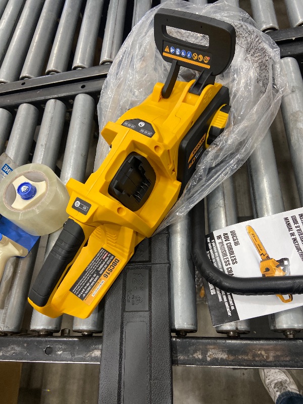 Photo 1 of **NO BATTERY INCLUDED**DDKUN 16-Inch Brushless Chainsaw, 40V (2 x 20V MAX) Cordless Brushless Chainsaw For DeWALT 20V Battery,Ideal for Wood/Tree Cutting, Pruning,(Tool Only)