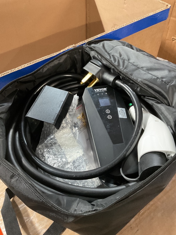 Photo 1 of ****PARTS ONLY , NON FUNCTIONAL **** VEVOR Level 2 Portable EV Charger, 32 Amp 240V, Electric Vehicle Charger with 28 ft Charging Cable NEMA 14-50P Plug, 16/20/24/32A Adjustable Current Plug-in Home EV Charging Station for SAE J1772 EVs