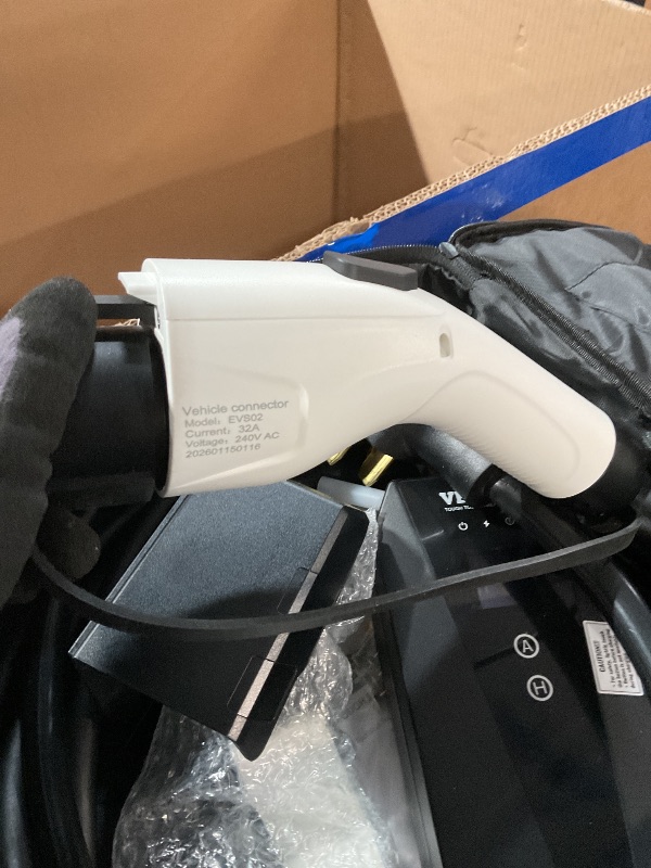 Photo 1 of ****PARTS ONLY , NON FUNCTIONAL **** VEVOR Level 2 Portable EV Charger, 32 Amp 240V, Electric Vehicle Charger with 28 ft Charging Cable NEMA 14-50P Plug, 16/20/24/32A Adjustable Current Plug-in Home EV Charging Station for SAE J1772 EVs