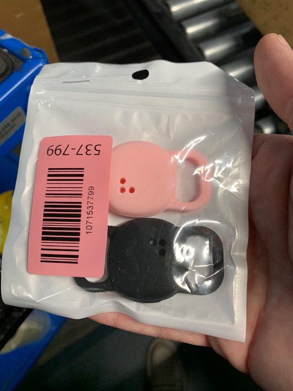 Photo 1 of [2 Pack] Cat Collar Holder for Tile Life360 Sticker (2024) Tracker, Lightweight & Durable Flexible Scratch Resistant Silicone Protective Cover for Pet Dog Necklace Accessories,Black/Pink