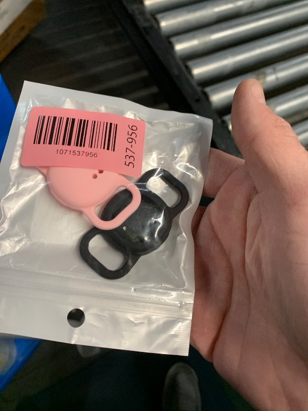 Photo 1 of [2 Pack] Cat Collar Holder for Tile Life360 Sticker (2024) Tracker, Lightweight & Durable Flexible Scratch Resistant Silicone Protective Cover for Pet Dog Necklace Accessories,Black/Pink