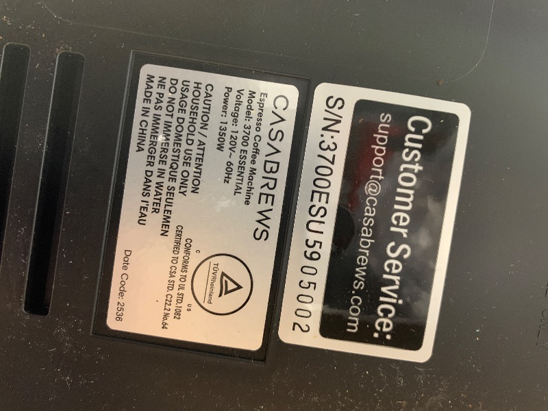 Photo 1 of ***MINOR DAMAGED ON LID*****CASABREWS 3700 Essential Espresso Machine 20 Bar, Stainless Steel Cappuccino & Latte Coffee Maker with Steam Frother for Home, 43.9oz Water Tank, Silver