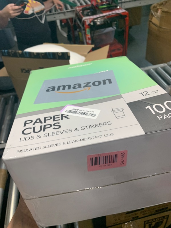 Photo 1 of [100 Pack] 12 oz Paper Coffee Cups, Disposable Paper Coffee Cup with Lids, Sleeves, and Stirrers, Hot/Cold Beverage Drinking Cup for Water, Juice or Tea, Suitable for Home, Shops and Cafes