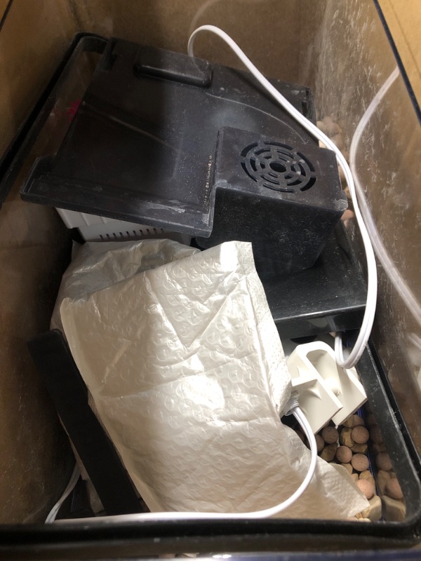 Photo 1 of (Tank + Light + Filter + Filter Balls) Turtle Tank Kit, Turtle Tank Starter Kit,Bottom Drainage, Multi-Function Areas for Turtles, Crabs,Fishes, Amphibians,Reptiles. (15.75 x 8.64 x 8.64 Inch)