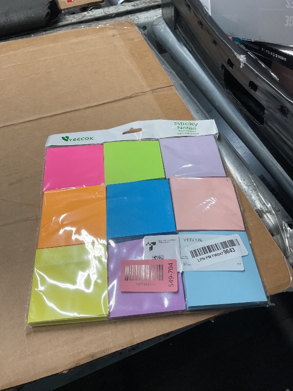 Photo 1 of (18 Pads) Sticky Notes 3x3 inch, Self-Stick Pads Bright Colors Sticky Note, Recyclable, Easy to Post for Home, Office, Notebook