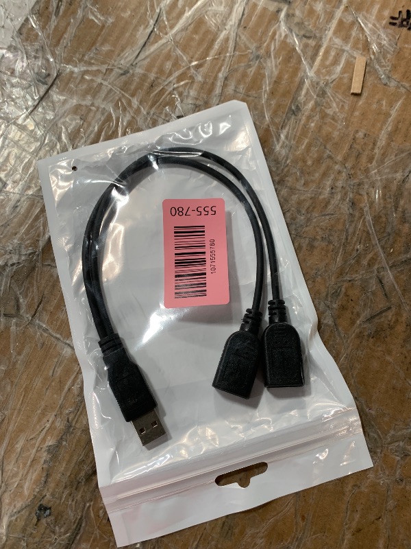 View 2 of ?2026 Upgraded? USB 2.0 A Male to 2 Dual USB Female Jack Y Splitter Hub Power Cord Extension Adapter Cable (Not Supporting CarPlay and Android Auto)