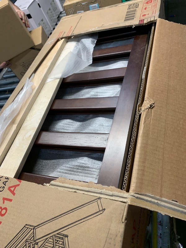 View 3 of ***BOX 1 OF 2 ONLY**PRICE ADJUSTED*Bellemave Twin Over Twin Floor Bunk Bed with Slide and Ladder, Low Bunk Bed for Kids, Girls, Boys, Removable Fence, Bunk Bed with Slide, Espresso