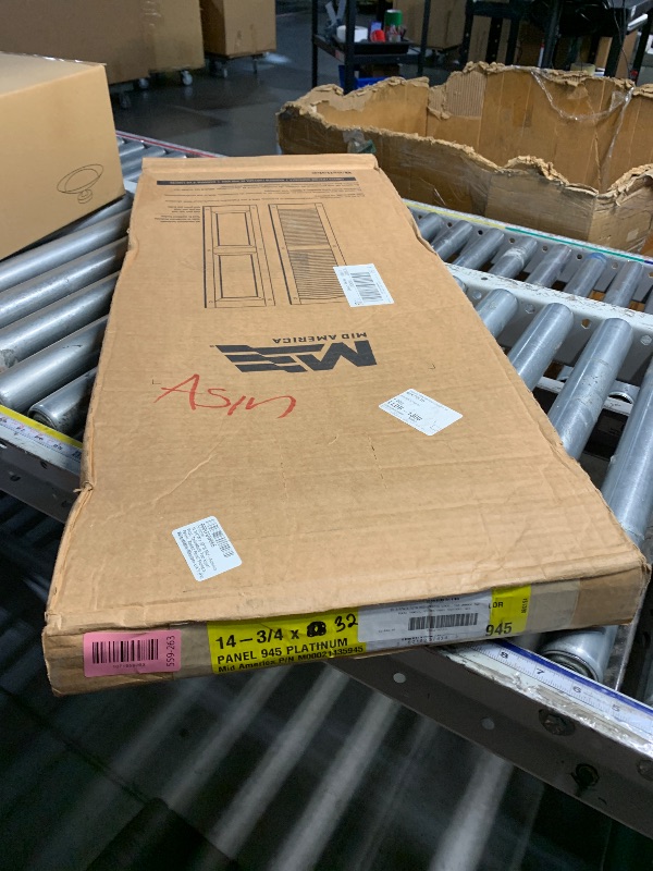Photo 1 of ***FACTORY SEALED***14 3/4"W x 32"H Mid-America Vinyl, TailorMade Two Equal Panels, Raised Panel Shutters, w/Installation Shutter-Lok's (Per Pair), 945 - Platinum