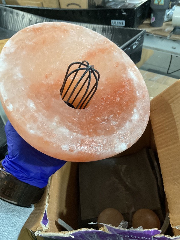 Photo 1 of **MISSING BOTTO PART**NatureBoost NB Himalayan Pink Salt Lamp Bowl with Salt Balls – Hand-Carved Crystal Rock Salt Lamp with Dimmer Switch & 2 Bulbs – Authentic from Pakistan – Soothing Amber Glow for Home & Office Décor