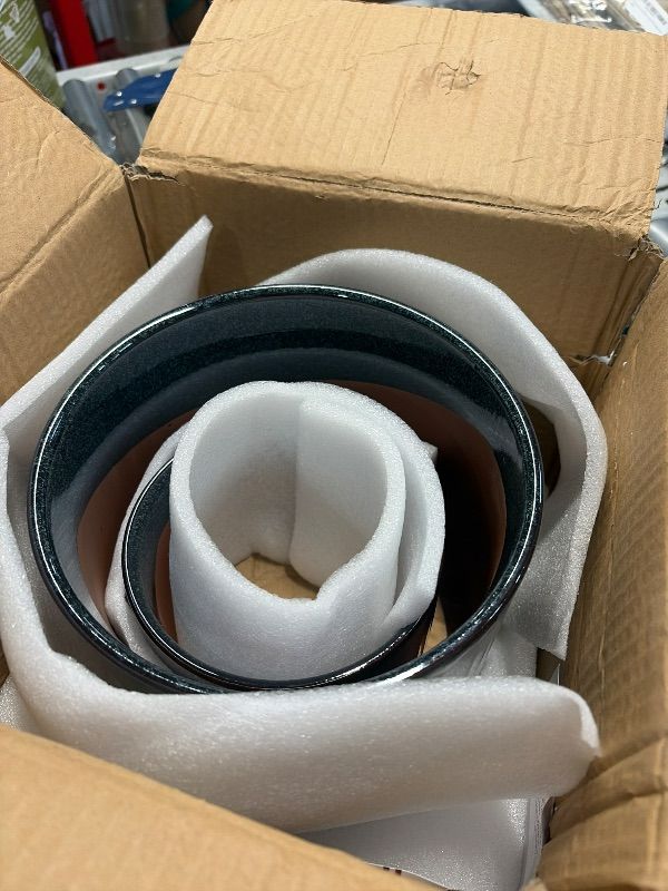 View 3 of ***MISSING ONE***
LE TAUCI Ceramic Pots for Plants, 8.3/7/6 Inch Indoor Planters with Drainage Holes & Mesh, Modern Glossy Glaze Cylinder Fluted Plant Pot for Snake Plant, Set of 3, Dark Olive