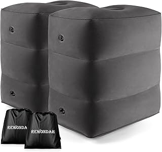 Photo 1 of [2-Pack] Rewondah Inflatable Foot Rest Airplane, Kids Airplane Bed | Adjustable Height Travel Foot Rest Pillow | Toddler Flights Seat Extender | Inflatable Foot Rest for Air Travel Flights Train, Car