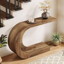 Photo 1 of  43" Console Table, C-Shaped Modern Accent Table Hallway Table
