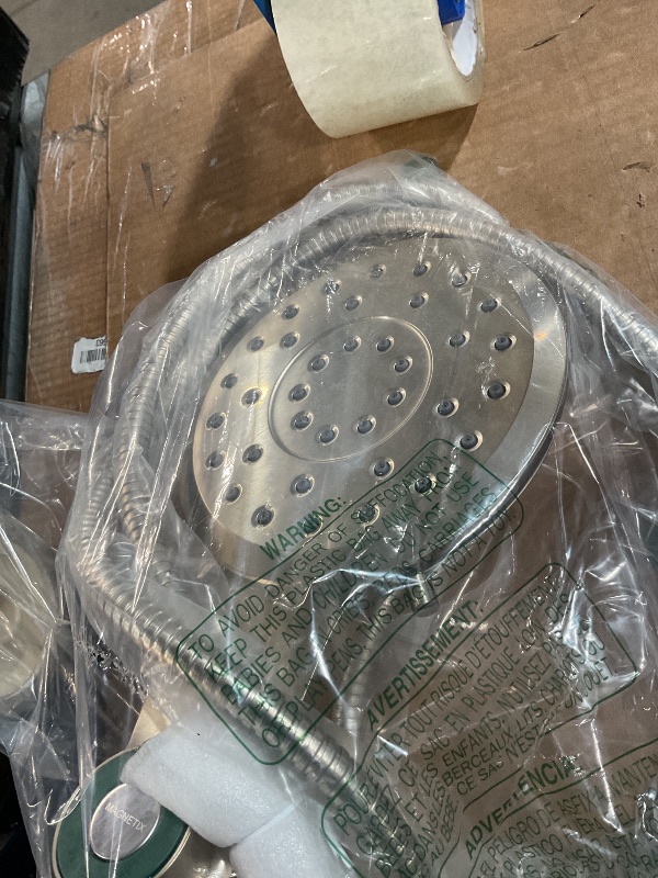 Photo 1 of ***MISSING PARTS***
Moen Verso Brushed Nickel Eight-Function 7" Wide Spray Shower Head and Detachable Handshower Combo with 72" Hose, 220C3BN